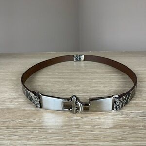 The Limited Faux Snakeskin Top Genuine Leather Backing Belt Sz S